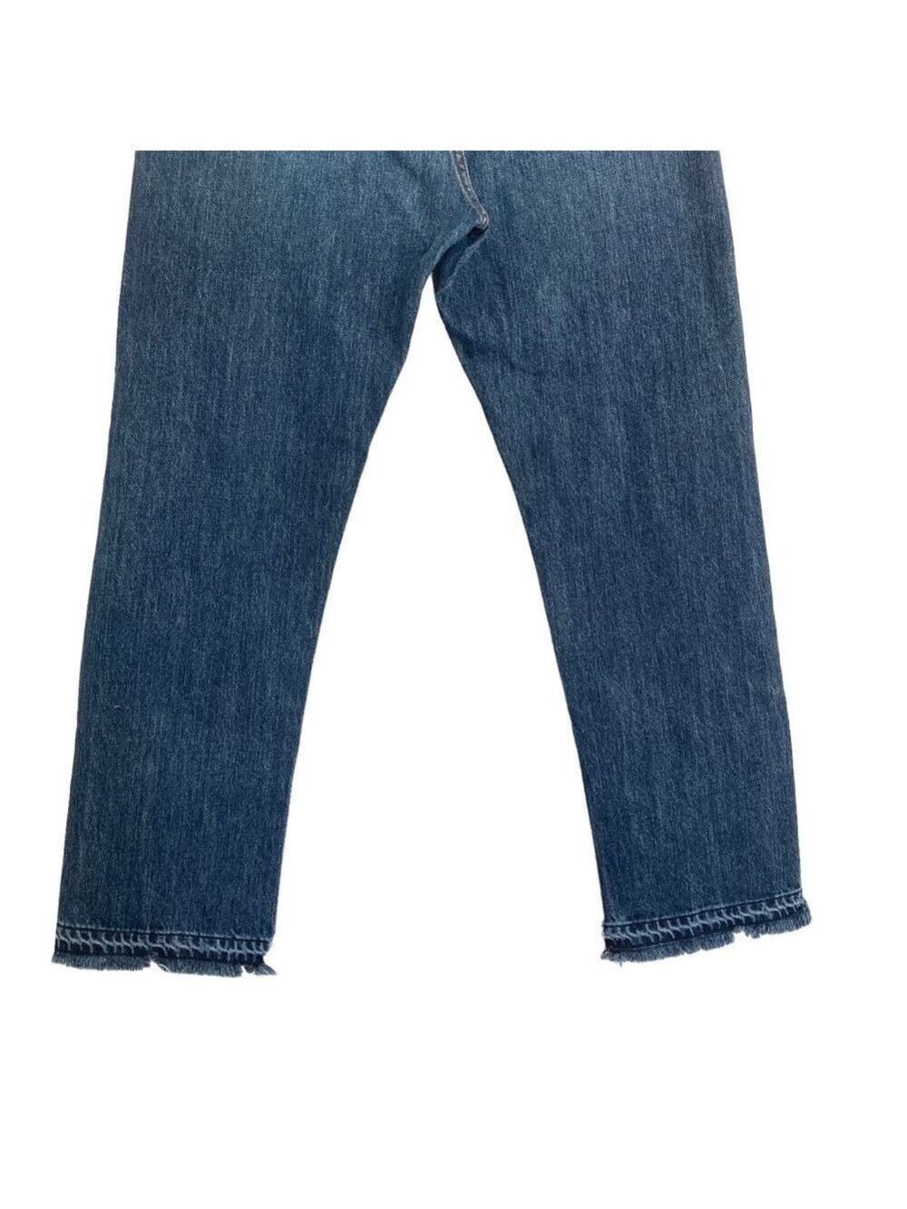Point Sur Shoreditch Straight Leg Raw Hem Denim Jeans Patch Distressed sz 28 - Picture 8 of 15